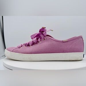 Kate Spade‎ x Keds Pink Canvas Sneakers Logo Laces Women’s Size 9.5